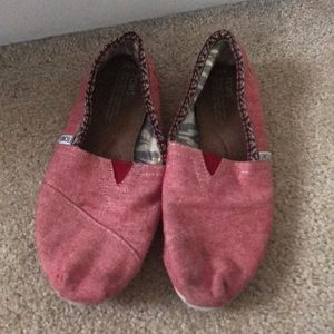 Red Toms slip on shoes